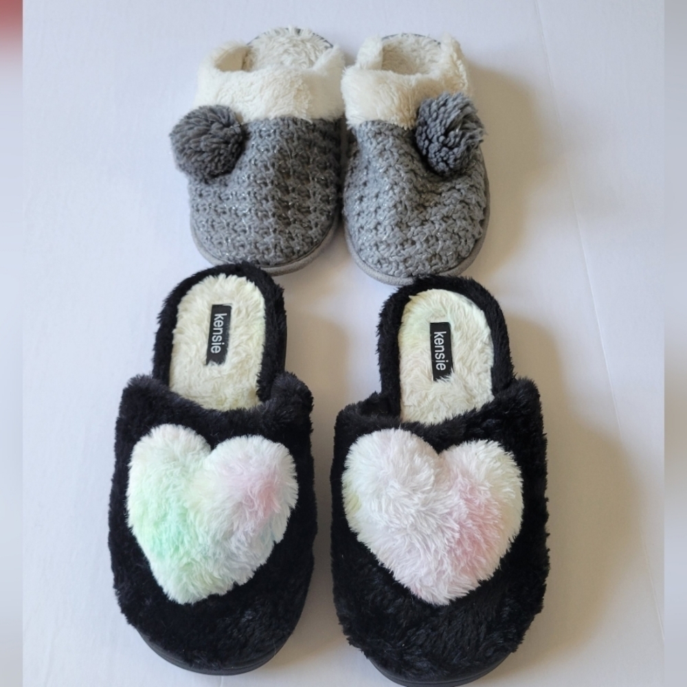 Two Pairs of Women's Slippers.